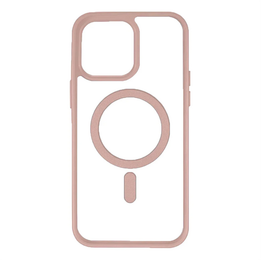 Funda transparente con MagSafe y bordes de color para iPhone 15 Pro